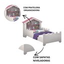 Ver imagem 2 de Cama Infantil Casinha Branco com Rosa Magia c/ Prateleira