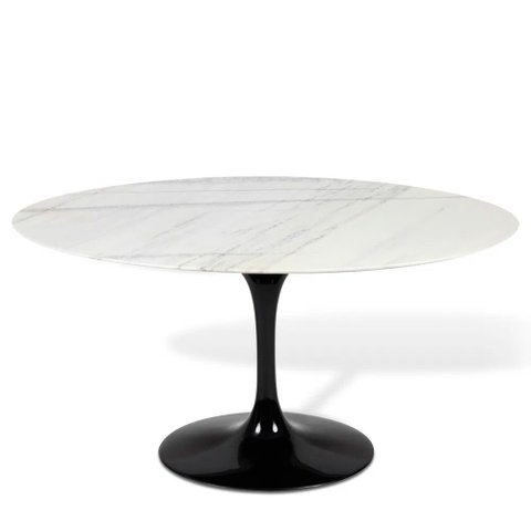 Mesa Saarinen Oval Espírito Santo 198x122cm - Base Preta