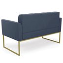 Ver imagem 7 de Sofá Namoradeira Base Industrial Dourado Ana Suede Azul Marinho - Ibiza