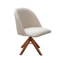 Ver imagem 1 de Poltrona Gaia Giratória Suede Base de Madeira Bege 080 Bella Decor