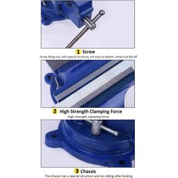 Torno Morsa de Bancada Profissional N.5 125mm Azul - 4
