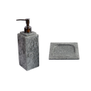 Ver imagem 1 de Kit Banheiro Bancada Lavabo Luxo em Pedra Sabão N02 Prata