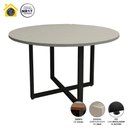 Ver imagem 4 de Mesa de Reunião Redonda F5 Office Moderno sem Gavetas MDP 120cm Cinza com Preto
