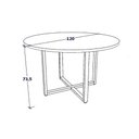 Ver imagem 3 de Mesa de Reunião Redonda F5 Office Moderno sem Gavetas MDP 120cm Cinza com Preto