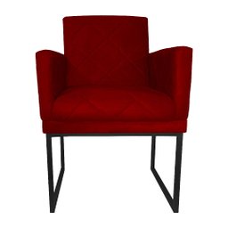 Kit 02 Poltronas Klara Base Ferro Preto Suede - Estopar Kit Klara Base Preta Suede Vermelho - 4