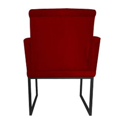 Kit 02 Poltronas Klara Base Ferro Preto Suede - Estopar Kit Klara Base Preta Suede Vermelho - 5