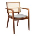 Ver imagem 1 de Cadeira para Mesa de Jantar Leidy 55cm Madeira Maciça | Linho Cinza - Sallar Home