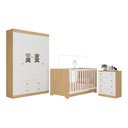 Ver imagem 2 de Quarto de Bebê Completo com Berço Americano 3 em 1 Teddy Multimóveis Mp4648 Madeirado/branco
