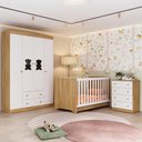 Ver imagem 1 de Quarto de Bebê Completo com Berço Americano 3 em 1 Teddy Multimóveis Mp4648 Madeirado/branco
