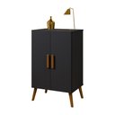 Ver imagem 3 de Organizador Cali Preto Base Madeira Maciça e Mdf 2 Portas