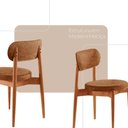 Ver imagem 5 de Sala de Jantar Mesa Ballaretampo Redondo 4 Cadeiras Moderna Star Puce/Imbuia Nat/Cinam. Imbuia