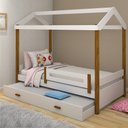 Ver imagem 4 de Cama Com Auxiliar Montessori Cabana Solteiro Branco E Mel