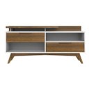 Ver imagem 4 de Rack para TV até 55 Polegadas 100% MDF 150cm Pés em Madeira Maciça 2 Gavetas Club Branco