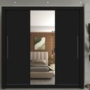 Ver imagem 7 de Guarda-Roupa Casal 3 Portas com 1 Porta Espelho 100% MDF Roma