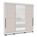 Ver imagem 2 de Roupeiro Lisboa 3 Portas de Correr com Espelho 217x213cm Branco/Creme 240856