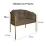 Poltrona Decorativa Louise Base em Metal Linho Cores - DS Estofados CACAU - 4