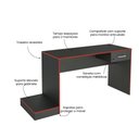 Ver imagem 5 de Escrivaninha Mesa Escritório Gamer 1 Gaveta 160,5cm Preto e Vermelho