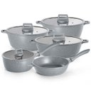 Ver imagem 1 de Jogo de Panelas 5 Peças Cinza Graniflon Moda do Chef