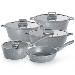 Jogo de Panelas 5 Peças Cinza Graniflon Moda do Chef - 1