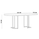 Ver imagem 5 de Mesa de Jantar 8 Lugares Retangular Orgânico com Vidro 200cm Pés Industrial Alina N01 Off White