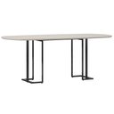 Ver imagem 2 de Mesa de Jantar 8 Lugares Retangular Orgânico com Vidro 200cm Pés Industrial Alina N01 Off White