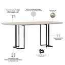 Ver imagem 4 de Mesa de Jantar 8 Lugares Retangular Orgânico com Vidro 200cm Pés Industrial Alina N01 Off White