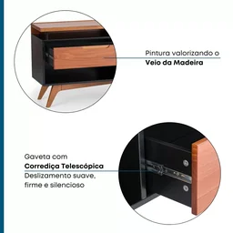 Rack para TV até 55 Polegadas 2 Gavetas Club  - 7
