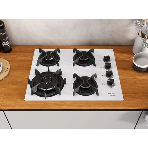 Cooktop 4 Bocas Mesa de Vidro e Tripla Chama Itaplus