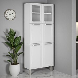 Paneleiro Duplo em Aço com Vidro 6 Portas 5 Prateleiras Tarsila Itatiaia