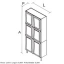 Ver imagem 3 de Paneleiro Duplo em Aço com Vidro 6 Portas 5 Prateleiras Tarsila Itatiaia