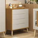 Ver imagem 2 de Cômoda Gaveteiro Retrô Elfe Areia Acetinado Savana Natural - Reller
