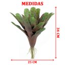 Ver imagem 6 de Kit 2 Pçs Bromélia Plantas Artificiais Verde 34cm 20 Folhas