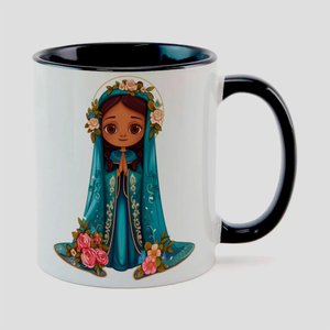 Caneca Branca com Interna Preta Y5 Nossa Senhora da Aparecida 23