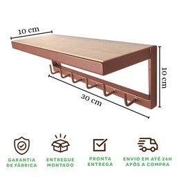Porta Chaves Strassis Design Mdf Sd-3506 Rose Gold - 5