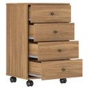 Ver imagem 4 de Mesa de Cabeceira Presence 4 Gavetas 45 cm c/ Rodinha - Criado Demobile:Amendola