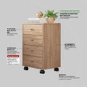 Ver imagem 6 de Mesa de Cabeceira Presence 4 Gavetas 45 cm c/ Rodinha - Criado Demobile:Amendola