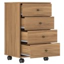 Ver imagem 3 de Mesa de Cabeceira Presence 4 Gavetas 45 Cm C/ Rodinha - Criado Demobile:nogal