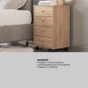 Ver imagem 7 de Mesa de Cabeceira Presence 4 Gavetas 45 Cm C/ Rodinha - Criado Demobile:nogal
