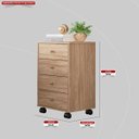 Ver imagem 4 de Mesa de Cabeceira Presence 4 Gavetas 45 Cm C/ Rodinha - Criado Demobile:nogal