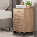 Ver imagem 1 de Mesa de Cabeceira Presence 4 Gavetas 45 Cm C/ Rodinha - Criado Demobile:nogal