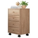 Ver imagem 2 de Mesa de Cabeceira Presence 4 Gavetas 45 Cm C/ Rodinha - Criado Demobile:nogal