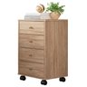 Mesa de Cabeceira Presence 4 Gavetas 45 Cm C/ Rodinha - Criado Demobile:nogal - 2