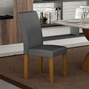 Ver imagem 3 de Cadeira para Mesa de Jantar Napoli Mdf Kit 2 Peças Freijó Joli Chumbo – Leifer Móveis