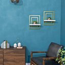 Ver imagem 2 de Prateleira Quadro Nicho de Parede Decorativo Torun em Aço e Mdp - Branca