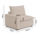 Ver imagem 4 de Sofá Modular Hug 6 Lugares 375cm com 1 Puff em Linho CabeCasa MadeiraOriginals