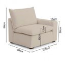 Ver imagem 5 de Sofá Modular Hug 6 Lugares 375cm com 1 Puff em Linho CabeCasa MadeiraOriginals