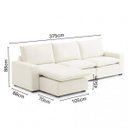 Ver imagem 2 de Sofá Modular Hug 6 Lugares 375cm com 1 Puff em Linho CabeCasa MadeiraOriginals