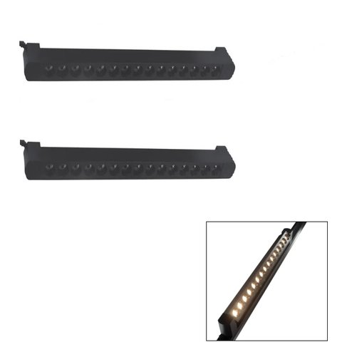 Kit 2 Luminária Led Pontual Linear 30w 3000k para Trilho Preto Bivolt