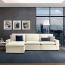 Ver imagem 1 de Sofá Modular Hug 6 Lugares 375cm com 1 Puff em Linho CabeCasa MadeiraOriginals
