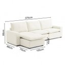 Ver imagem 2 de Sofá Modular Hug 6 Lugares 375cm com 1 Puff em Linho CabeCasa MadeiraOriginals